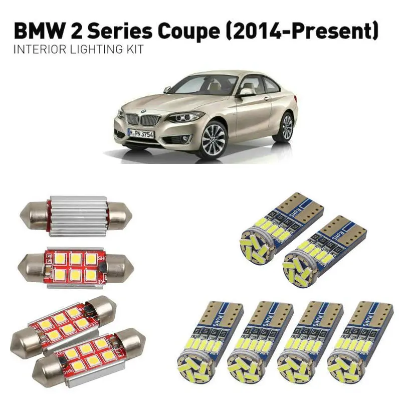 

Led interior lights For BMW 2 series coupe 2014+ 14pc Led Lights For Cars lighting kit automotive bulbs Canbus Error Free