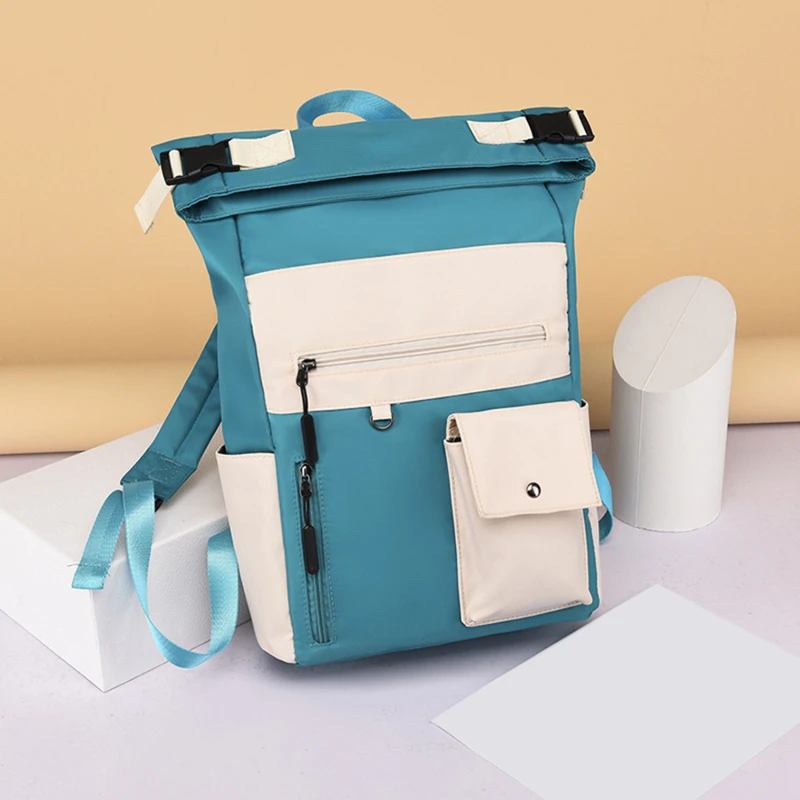 

Oxford Waterproof Women Backpack Brand Travel Bag Large Capacity Laptop Bag Fashion Patchwork Female Backpack Solid Color New