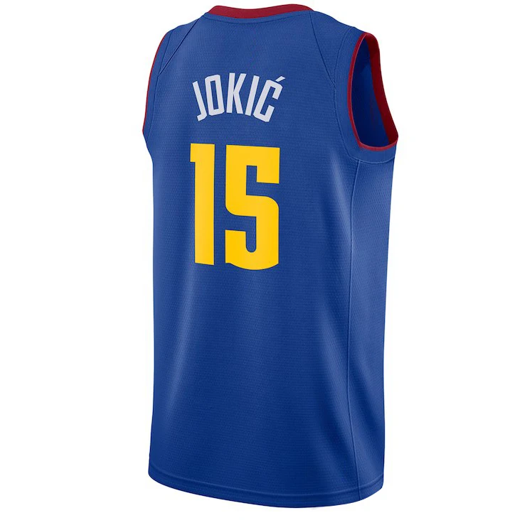 

Mens New American Basketball Clothes #15 Nikola Jokic Denver Nuggets European Size Ball Pants T Shirts Cool Tops Loose Cloth