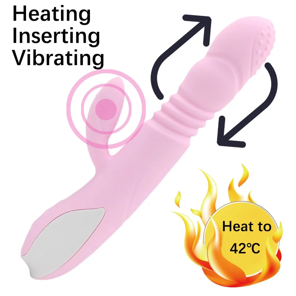 Двойное проникновение нагрев вставка клитор Вагина кролик вибратор эротические