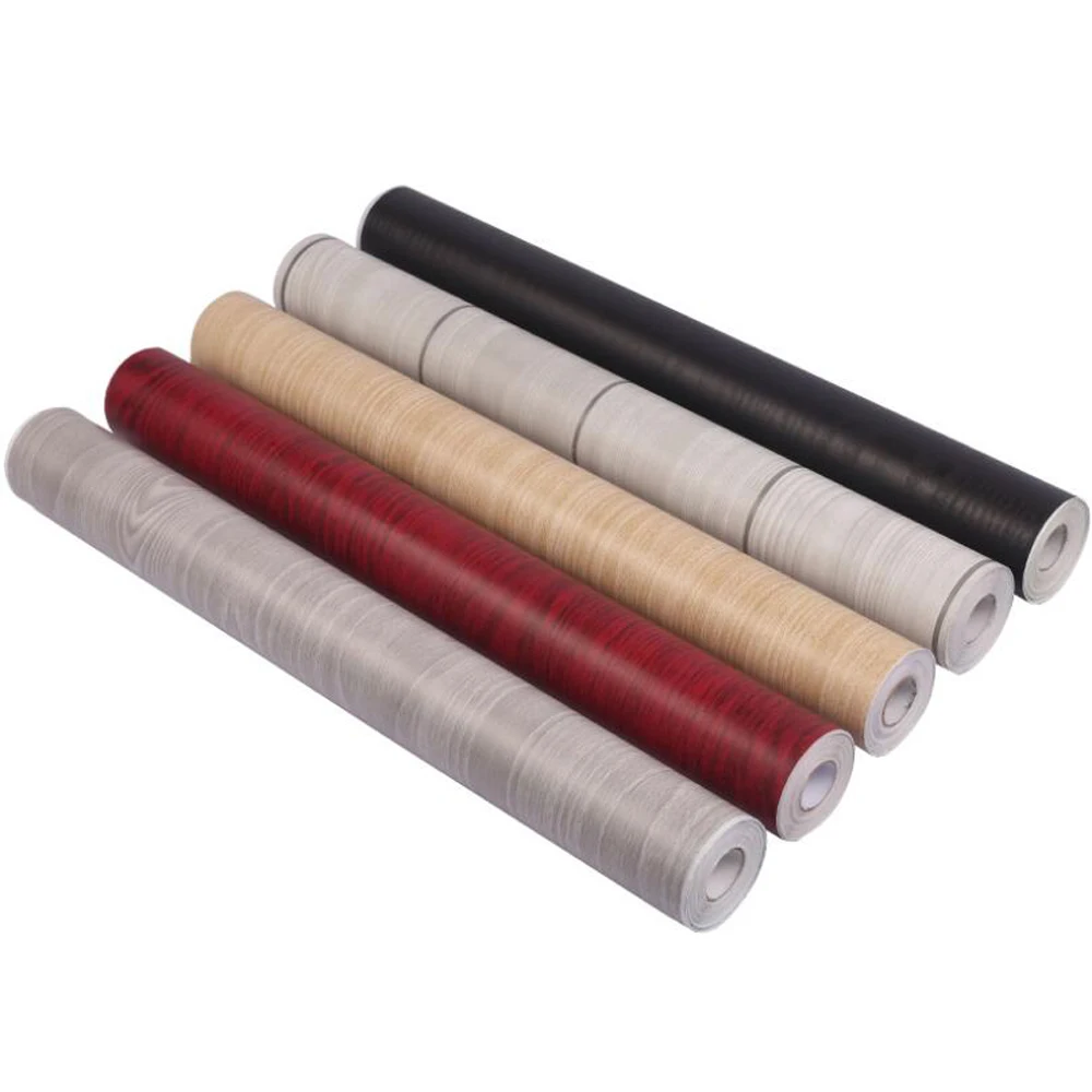 

45cmx10m Wood Wall Sticker Home Decor Furniture Vinyl Wrap Waterproof Self Adhesive PVC Wallpaper Kitchen Desk Decorative Film