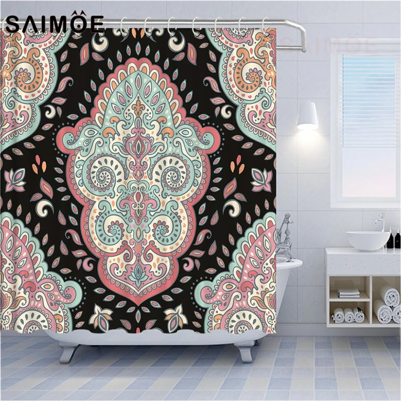 Занавеска для душа SAIMOE с геометрическим узором s занавеска в индийском стиле