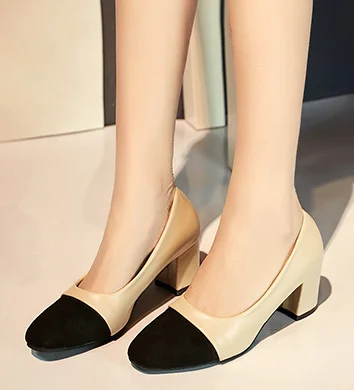 Модные женские туфли-лодочки на высоком каблуке без шнуровки не сужающемся книзу