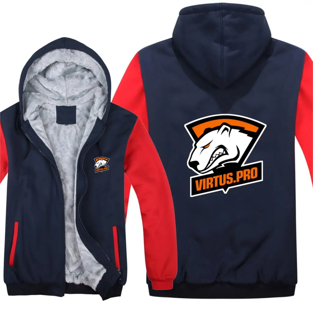 

DOTA2 Team Secret Virtus.Pro Hoodies Winter Men Fashion Wool Liner Jacket Virtus.Pro Sweatshirts Men Coat