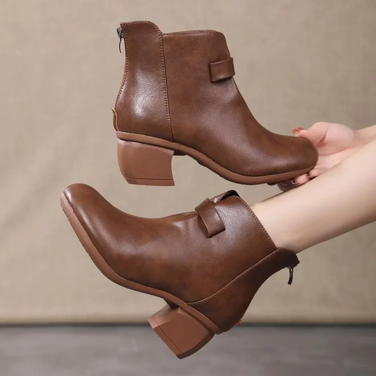 

Новинка Весна 2021, женские кожаные туфли на толстом каблуке, женские туфли на шнуровке, повседневные универсальные удобные рабочие туфли