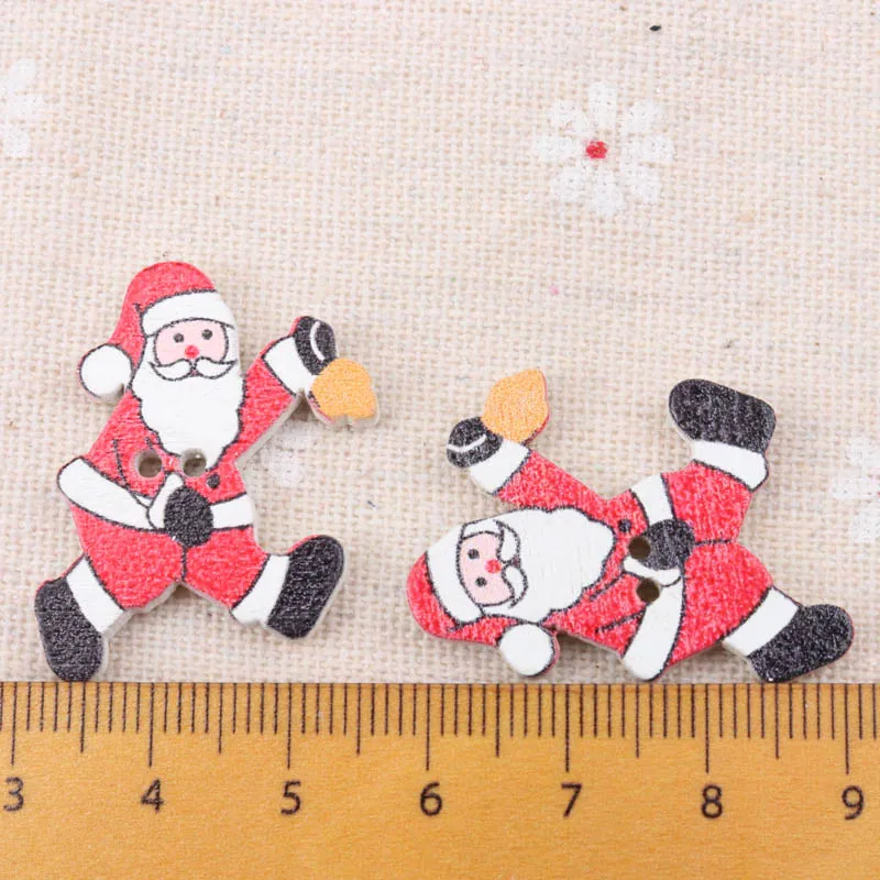 20 шт Санта клаузе покраска дерева объемные кнопки ручной работы Скрапбукинг
