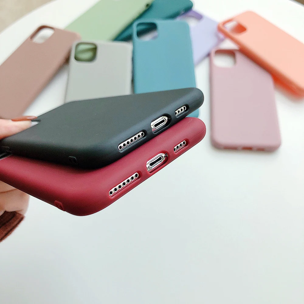 Сплошной Цветной силиконовый чехол s для iphone XR X XS Max 6 6S 7 8 Plus 11 11Pro Max милый карамельный цвет мягкий простой Модный чехол для телефона новинка