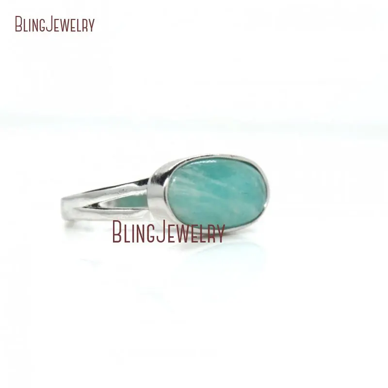 Amazonite Ring Mint Stone Gold Bezel Filled Silver Adjustable Band RM28234 | Украшения и аксессуары