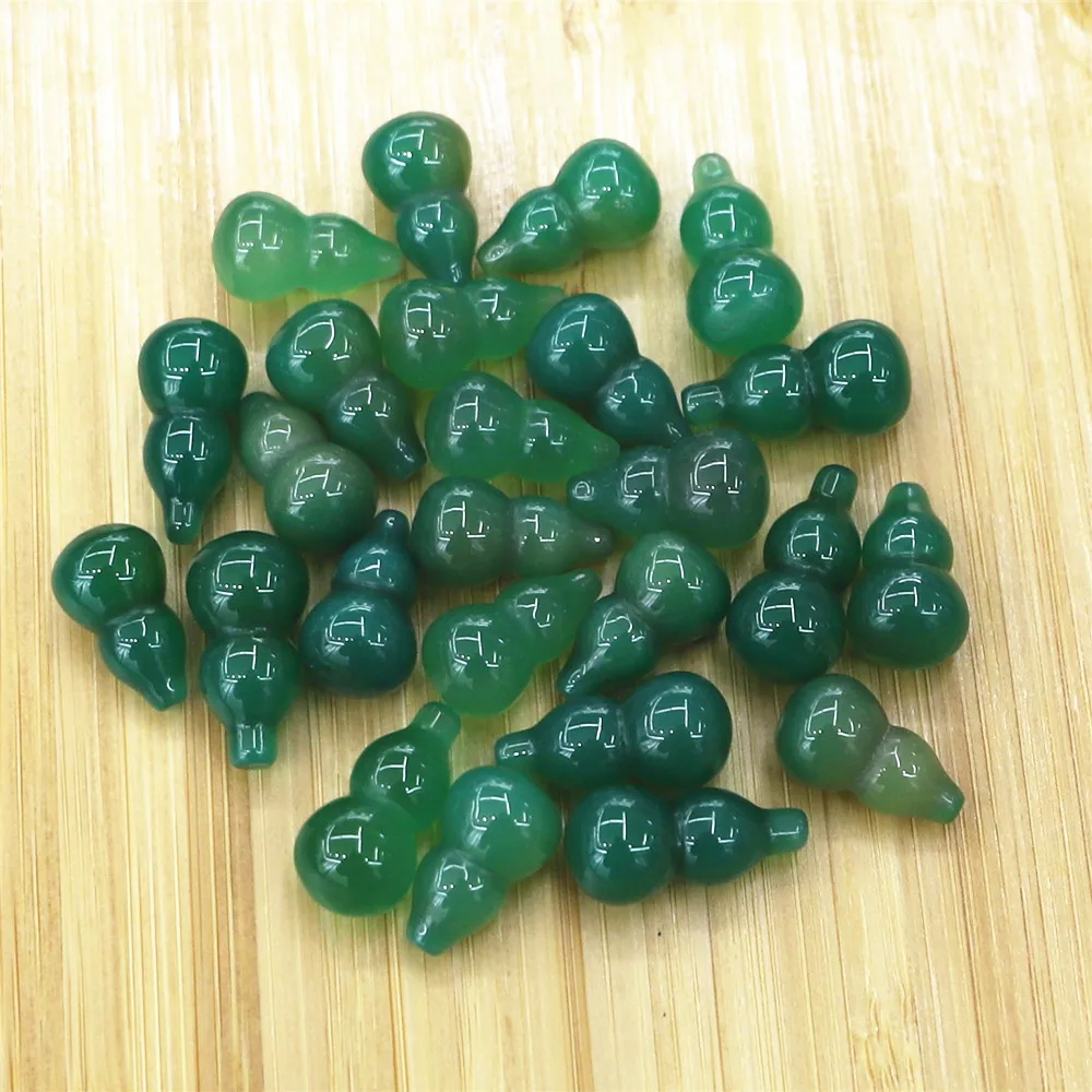 

15pcs/Batch18*10mm Natural Green Agates Carving Gourd Crystal Stone Gourd Decoration Crafts Natural Quartz Crystal