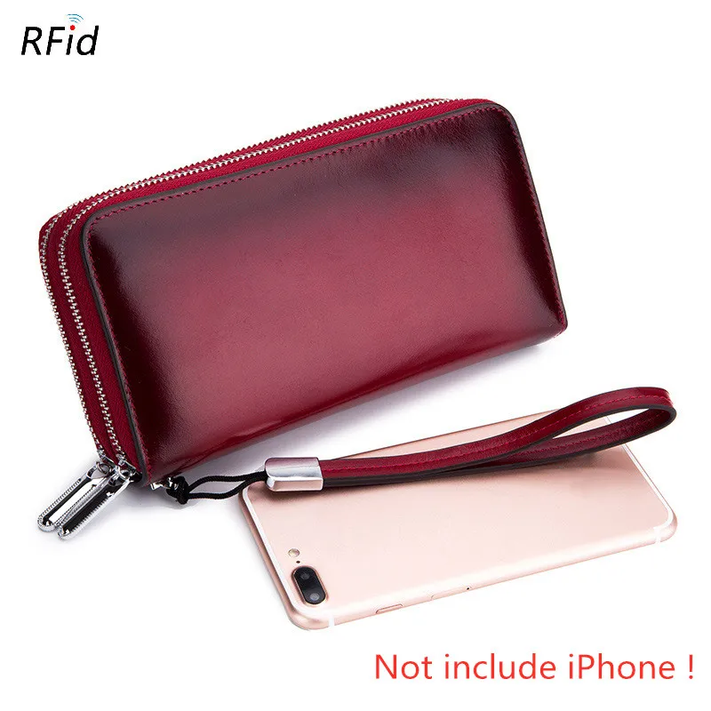Новый RFID Длинный кошелек для женщин из натуральной кожи женский дорожный высокой