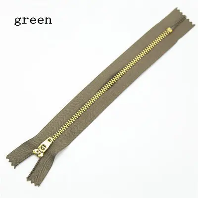 light greenbeige 18 см#4 металлические зубы латунь молния для шитья одежды для украшения джинсов молния аксессуары 10 шт - Цвет: light greenbeige