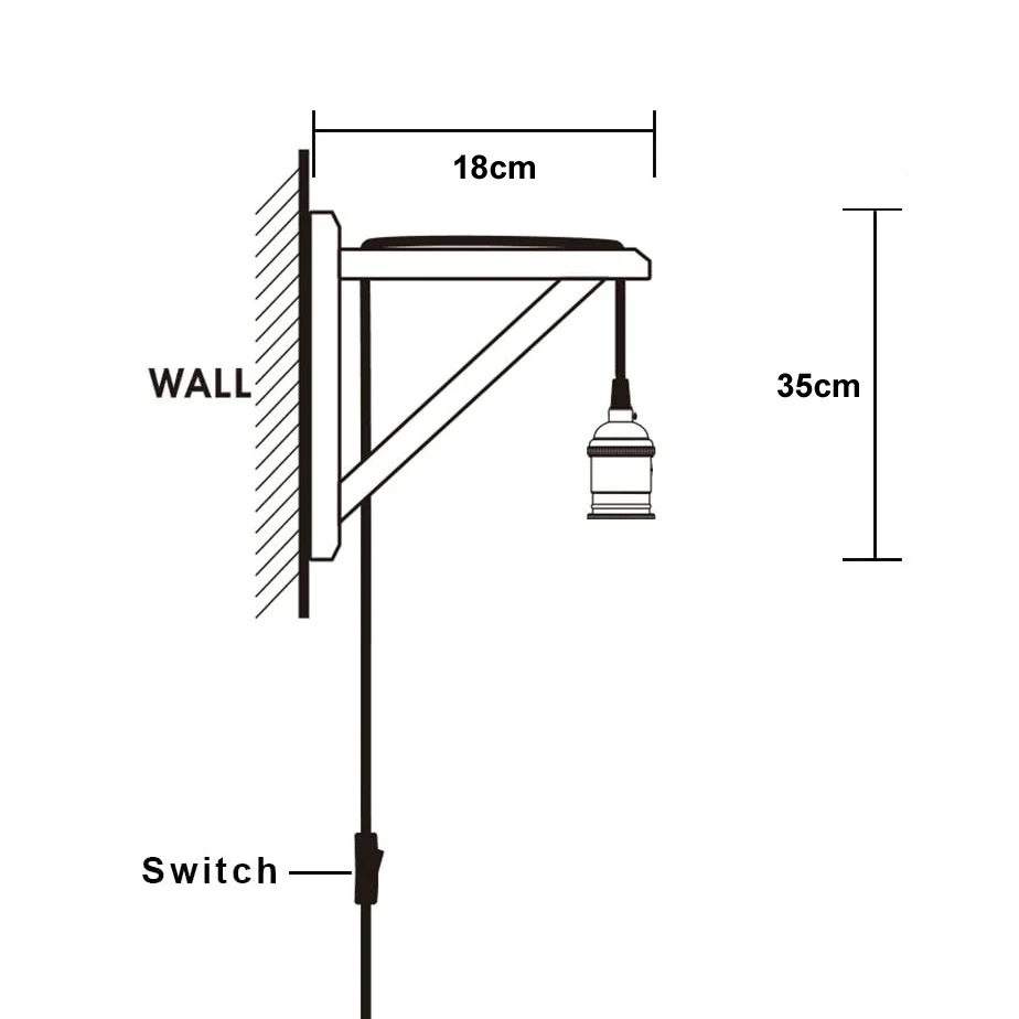 

Nordic Led Wall Lamp with Plug Switch Modern Led Wall Lights for Living Room Bedroom Vintage Wood E27 Indoor Wall Light Fixture