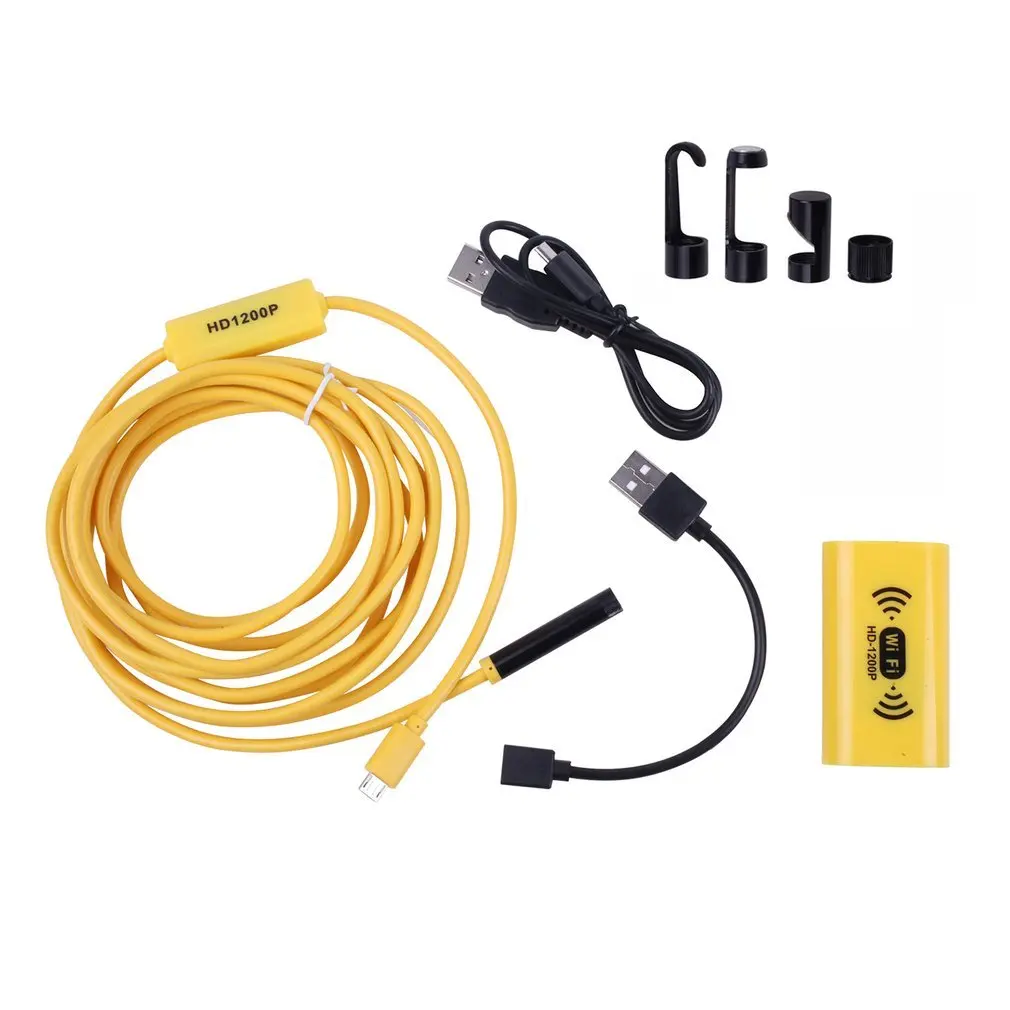 Камера Эндоскоп 1200P HD Wi Fi 8 светодиодов 0 мм IP68 жесткий кабель 1 м 2 3 5 10 для iOS Android
