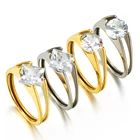 Женское винтажное обручальное кольцо из нержавеющей стали с кристаллами