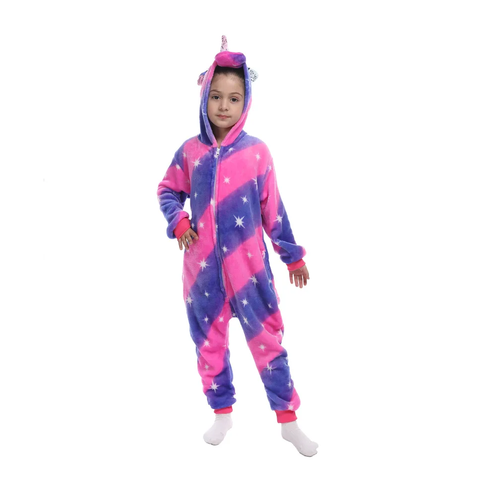 Panda Leopard Unicorn Pajamas One Piece Hooded Onesie for Kids Baby Sleepwear Homewear Children Pyjamas Kigurumi Pajama |