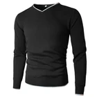 Свитер Мужской трикотажный однотонный с V-образным вырезом