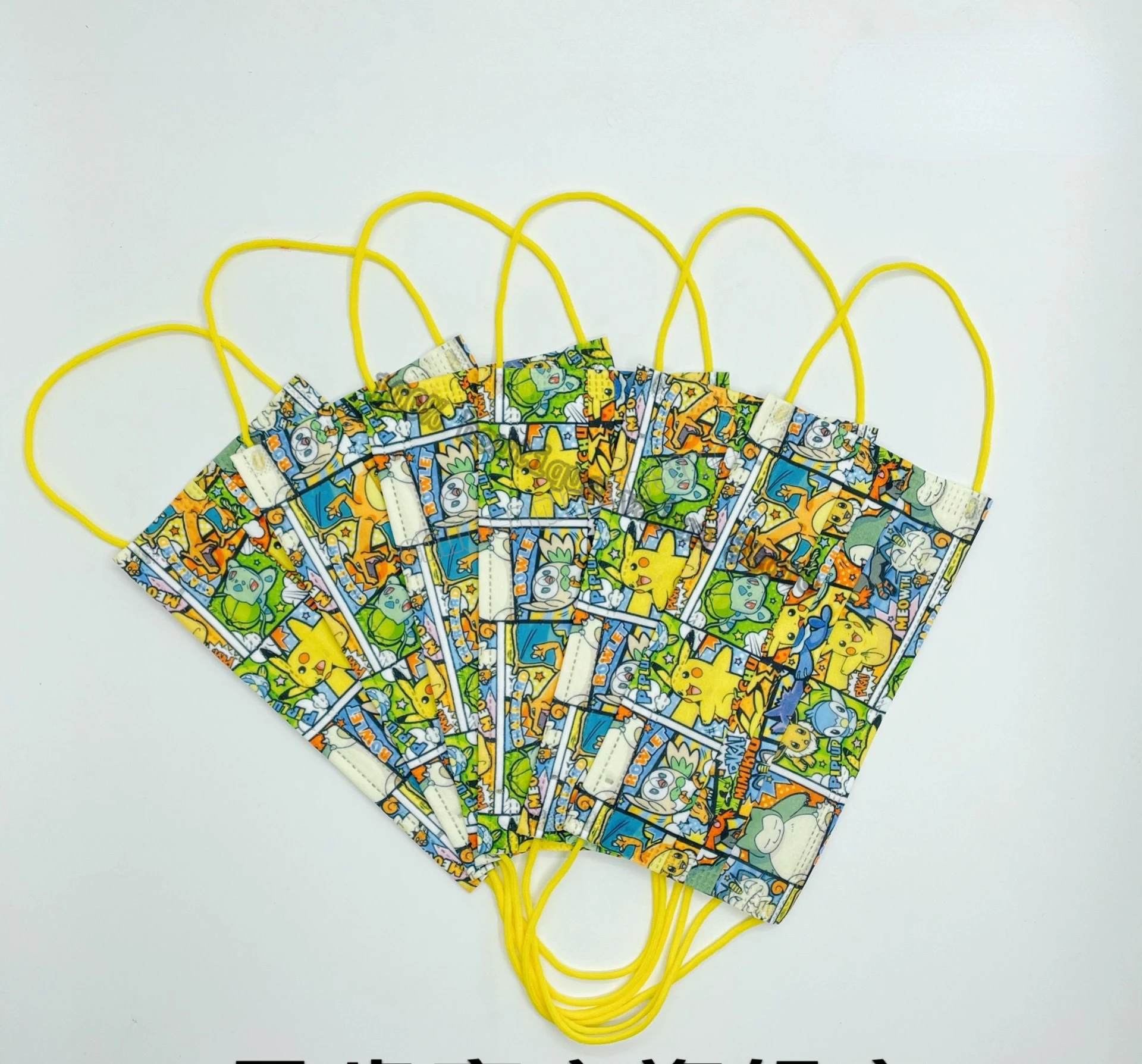 50 шт. одноразовая хирургическая маска Покемон Пикачу с петлями для ушей 3-слойная