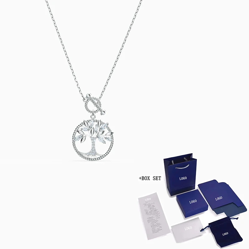 

2021 Fashion Jewelry Swa Tree of Life New Necklace Round Tree of Life Shape Platinum Necklace Ladies Luxury Romantic Gift