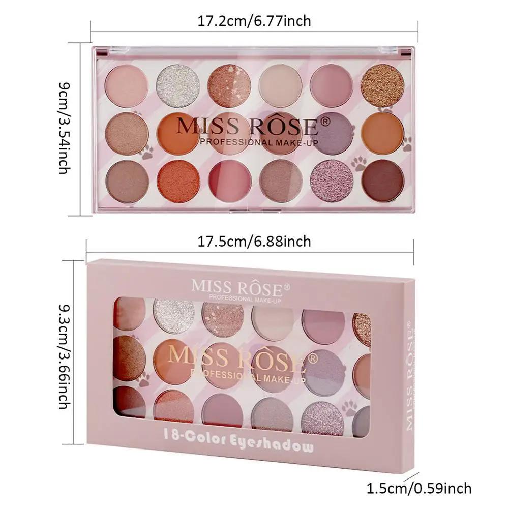 Палитра теней для век Набор макияжа 18 цветов гибкие матовые мерцающие тени