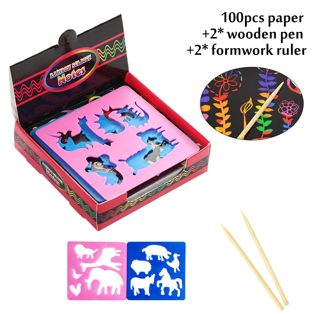 100 шт. Разноцветные Мини заметки с деревянным стилусом|Записные книжки| |