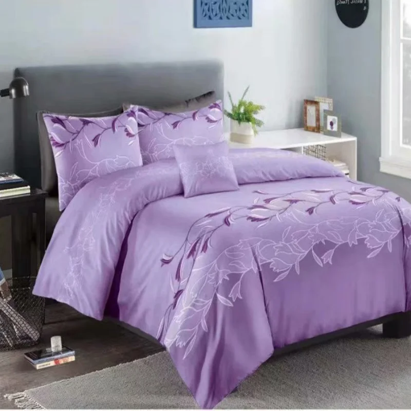 

Chinese Style Embroidery Luxury Bedding Sets Silver Full Queen King Size Home Bedding Set