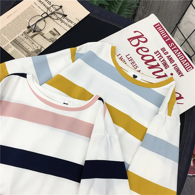 Футболка женская в стиле Харадзюку Повседневная рубашка крупную радужную