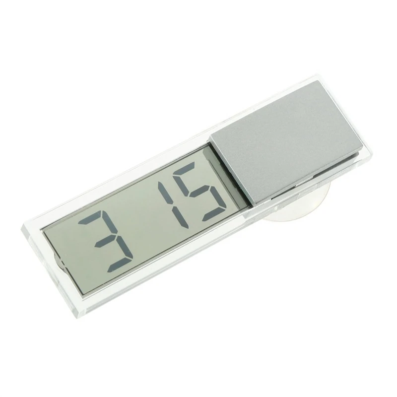 Big deal Car Electronic Clock Mini Durable Transparent LCD Display Digital with Sucker | Дом и сад