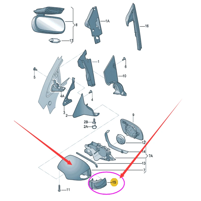 

1C0 949 101E 1C0 949 102E Reversing Mirror Lamp Reversing Mirror Steering Lamp Turning Signal Lamp 1C0949101E for Beetle
