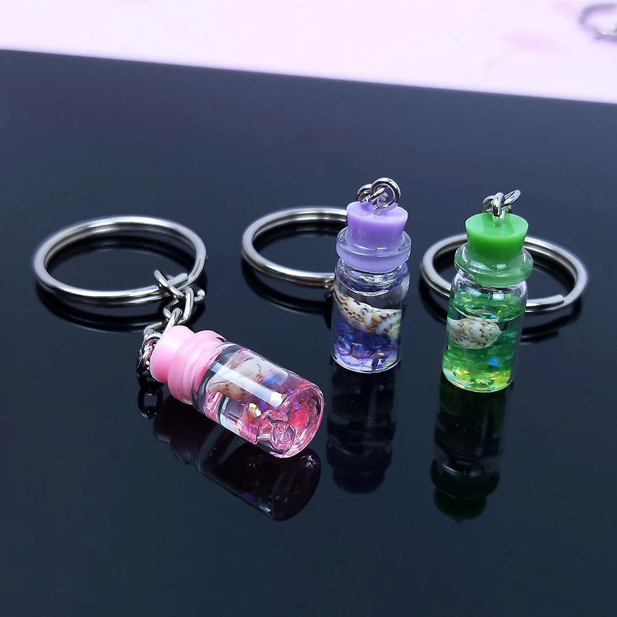 Милый брелок для ключей с блестками из акрила девушки Автомобильный ключ женская