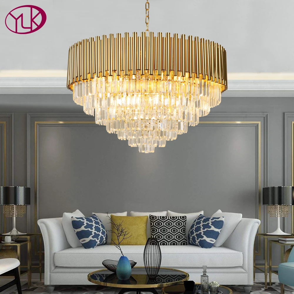 

Modern crystal chandelier living room luxury gold home decor lamp dining room led cristal light fixture large indoor lighting