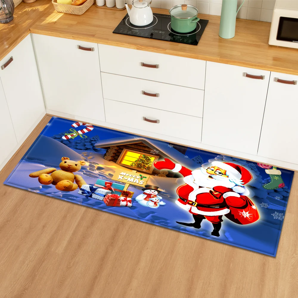 3D Рождественский коврик для кухни входной двери спальни гостиной ванной комнаты