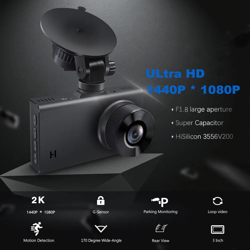 3 0 дюймовый 2K передний 1440P full HD Автомобильный видеорегистратор задний 1080P