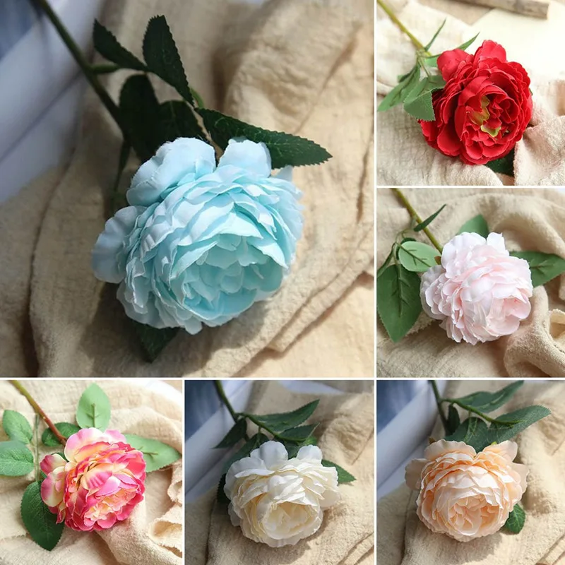 

Artificial Fake Peony Silk Flowers Rose Wedding Home Party Table Garden DIY Decoration Bridal Bouquet Flower