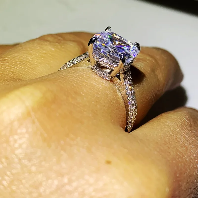 Сверкающее роскошное ювелирное изделие из стерлингового серебра 925 пробы