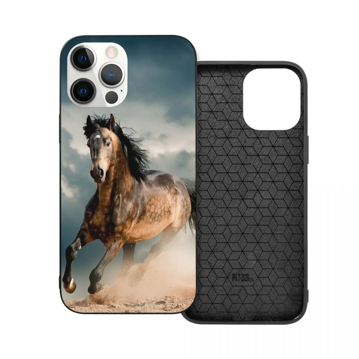 

Galloping Horse PC Glass TPU Phone Bumper for iPhone 13 12 11 Xs Xr X Pro Max Mini 7 8 Se2 Plus 6 6S