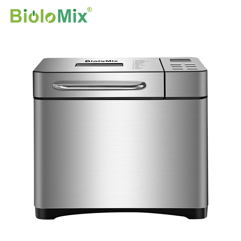 

Biolomix Stainless Steel 1KG 17-in-1 Automatic Bread Maker 650W Programmable Bread Machine with 3 Loaf Sizes Fruit Nut Dispenser