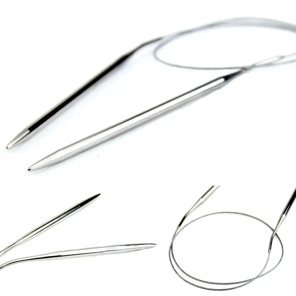 

New Arrive 1Pcs Hot Sale Stainless Steel Circular Knitting Needles Crochet Needles for Knitting Weaving Pins Needlework Tools