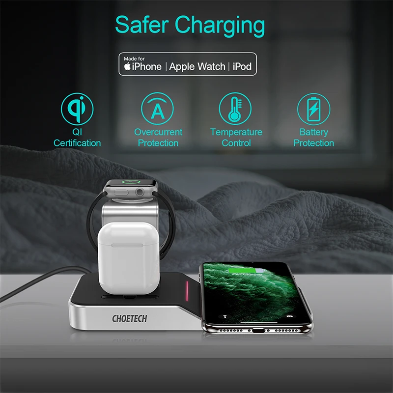 

CHOETECH MFi Wireless Charging Stand for Apple Watch Charger5/4/3/2/1Series Original Magnetic Wirelss Charger Stand Fast Charger