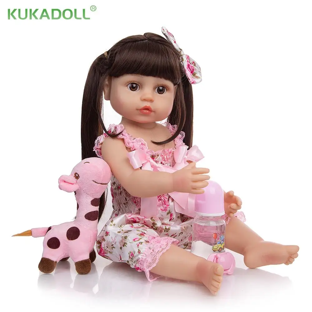 

Кукла новорожденная KUKADOLL, 22 дюйма, 55 см, полностью силиконовая, коллекция тела, отличное качество, банка для ванны для детей, подарок на день ...