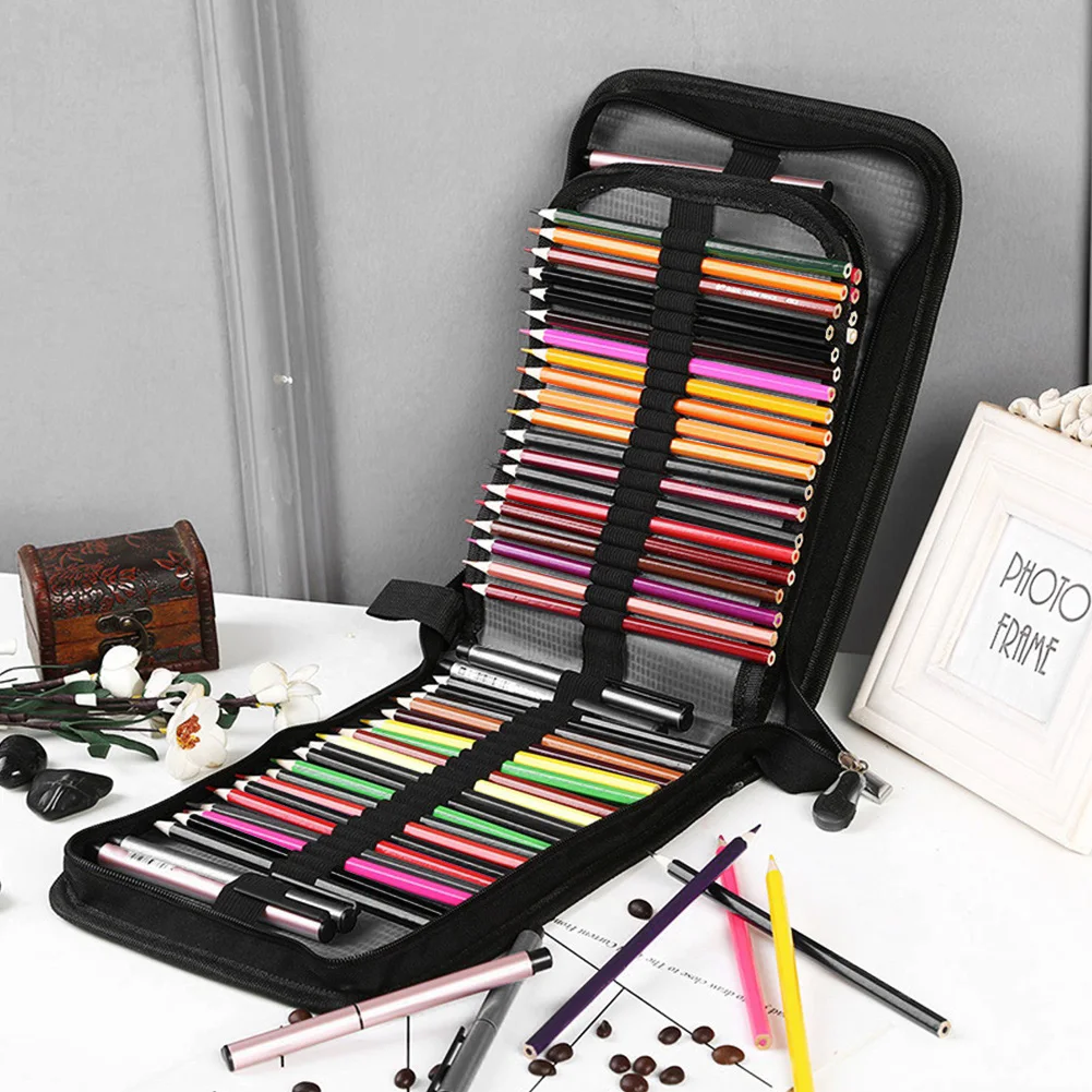 Чехол для карандашей с 72 отверстиями складной холщовый чехол ручек и Цветовая