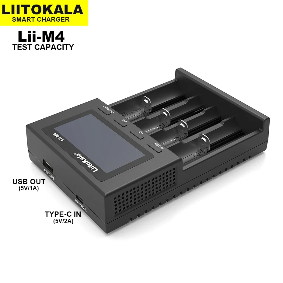 2022 LiitoKala Lii-M4 18650 ЖК-дисплей универсальное умное зарядное устройство тестовая