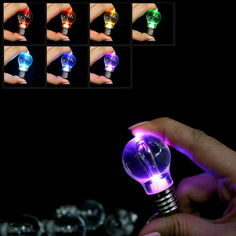 Color Random Antistress Rainbow Light Bulb Pendant Key Chain Funny Gadgets Toys Interesting Novelty Gags Practical Jokes |