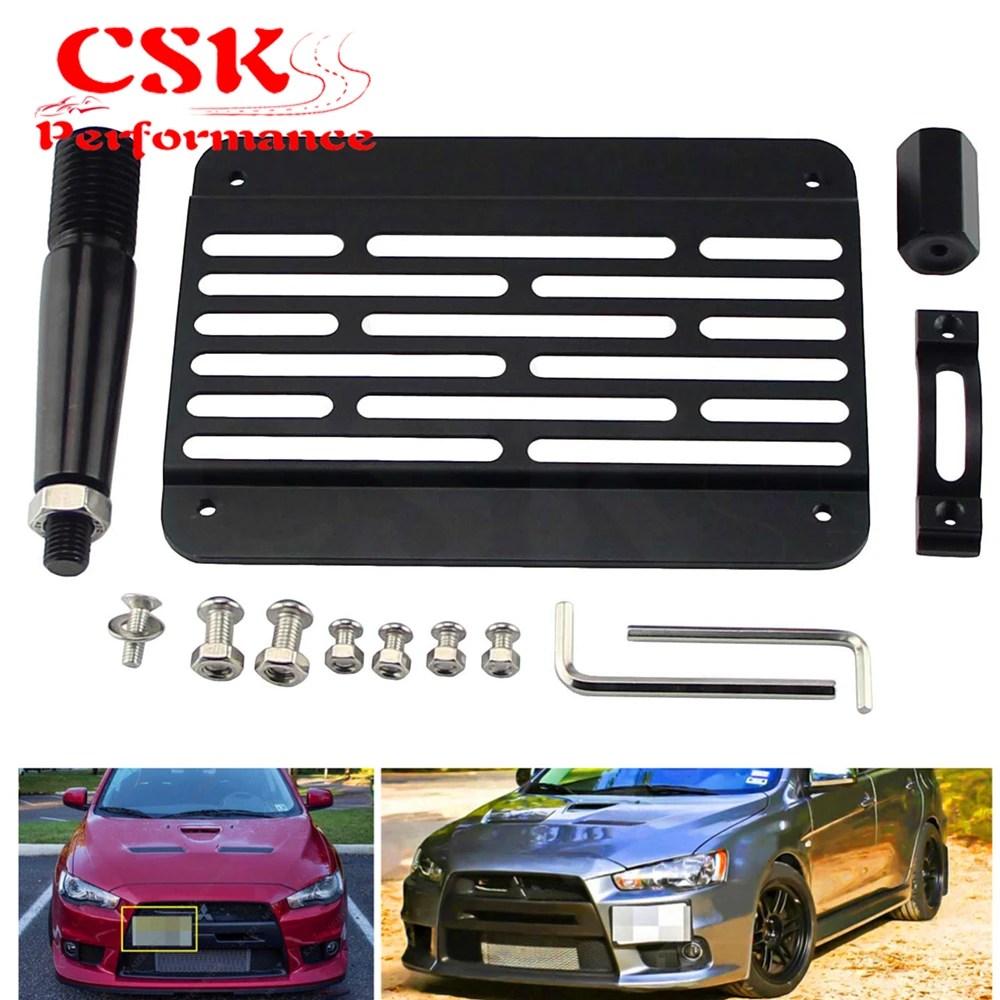 

Подходит для Lancer Evo EX 08-11 бампер буксировочный крючок держатель кронштейна для номерного знака черный