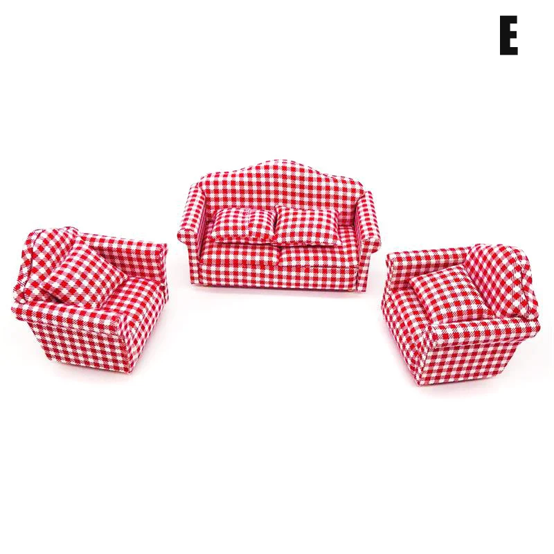 3 шт./компл. набор диванов с принтом мини-модель мебели для кукол 1/12 игрушки