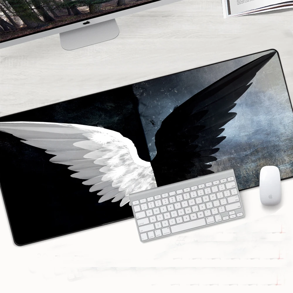 Черно белый художественный коврик для мыши Notbook Computer XL Overlock Edge Big Gamer to клавиатура