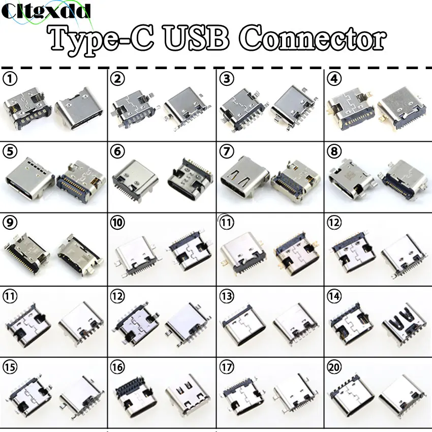 

Разъем Cltgxdd USB Type-C, разъем 6, 16, 24 контакта SMT USB 3,1, разъем SMD DIP, зарядный порт для Huawei, Samsung, Lenovo, JBL, Sony