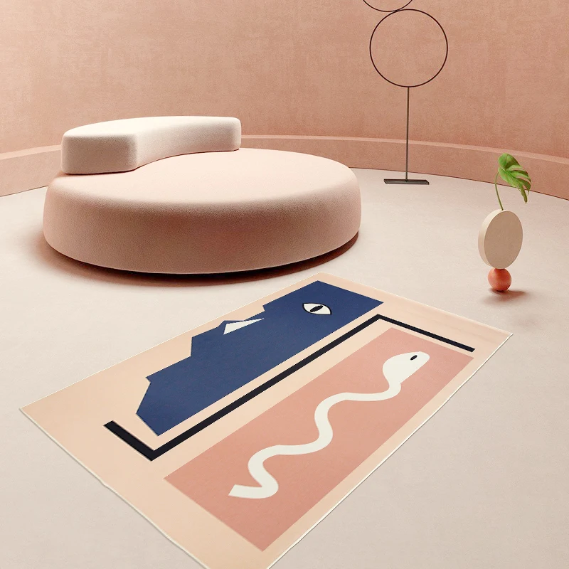 

Nordic Abstract Carpet Art Living Room Rug Bathroom Non-slip Floor Mat Home Decoration Waterproof Carpet Kid Bedroom Soft Rugs