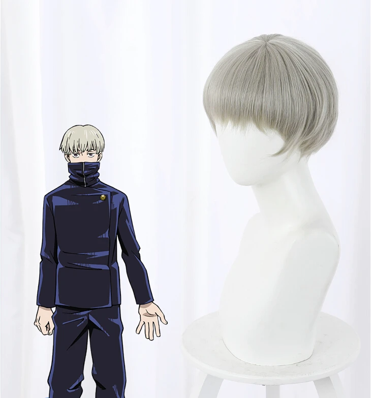 

Anime Jujutsu Kaisen Toge Inumaki Cosplay Wig 30cm Short Heat Resistant Synthetic Hair Halloween Party Wigs
