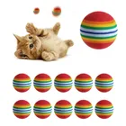 Игрушки для собак, Радужный игрушечный мяч для кошек, 3,5 см, Интерактивная погремушка для кошек, EVA мячик для жевания, обучающая игрушка, аксессуары для собак