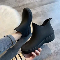 japan fashion woman ankle rain boots rubber boot non slip water shoes housewives mark shopping platform shoes galoshes for adult